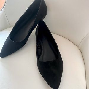 Black suede flats